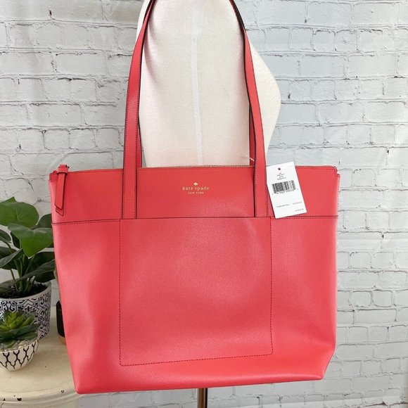 kate spade Handbags - NWT Kate Spade Patrice Tote Large Unlined Leather Stoplight / Pink Gold WKRU6671